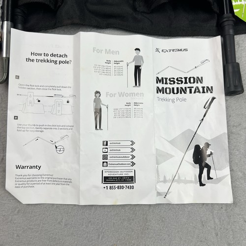 New T-6 Aluminum Foldable Trekking Poles Extremus 22.9 oz w/ Accessories Hiking - Picture 3 of 14