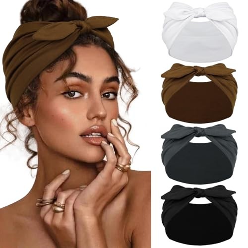  4 Packs Bow Headbands for Women Girls, Wide Head Bands for Women's Fashion - Bild 1 von 7