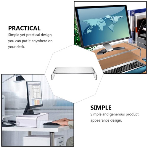 Transparent Computer Riser Stand Monitor Riser Desktop Rack Storage Rack - Afbeelding 4 van 12