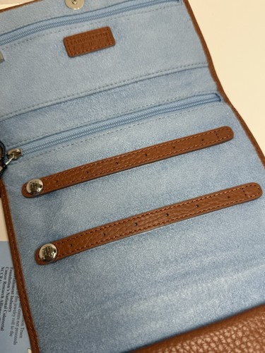 Lambertson Truex Braun Kieselleder Schmuck Reise Etui Neu  - Bild 4 von 6