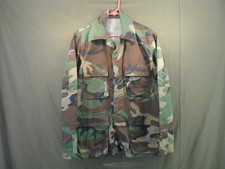 US Military BDU Woodland Camo Combat Coat Shirt Twill Small - Regular 1983 231-D