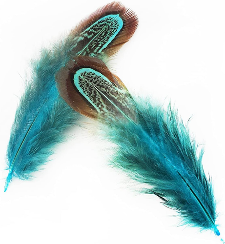 50 plumas naturales de faisan 23in para coser decorar ropa y manualidades azul - Imagen 3 de 12