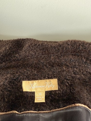 KATHERINE RELLY WOOL ALPACA BUTTON UP POCKETS LINED COAT SIZE 12 - Picture 9 of 11