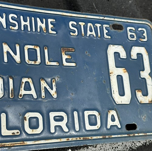 VTG 1963 FLORIDA SEMINOLE INDIAN LICENSE PLATE - Picture 13 of 13