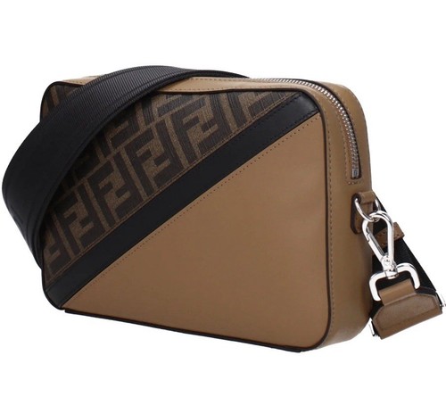 FENDI Diagonal Camera Bag Shoulder Bag Brown 7M0286 Men's Shoulder Crossbody - Picture 2 of 8