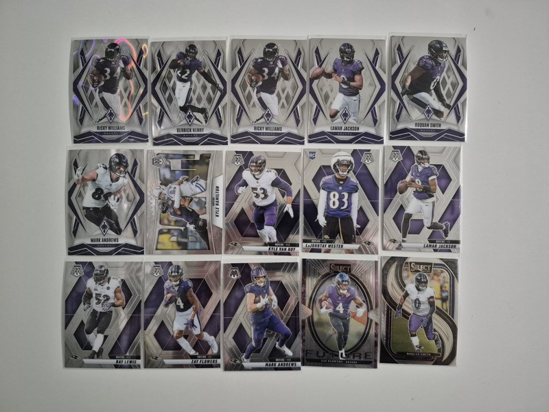 Football 40 Card Lot, Baltimore Ravens (Jackson, Flowers, Lewis)