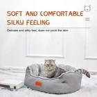 Washable Dog Cat Plush Bed Small Puppy Non-Slip Soft Warm Calming Pink-S 5W3Y