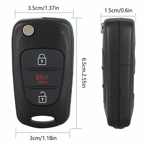 2x Para 2011 2012 2013 Kia Soul Sin Llave Abatible Control Remoto Coche Llavero Carcasa Estuche Almohadilla EE. UU. - Imagen 10 de 14
