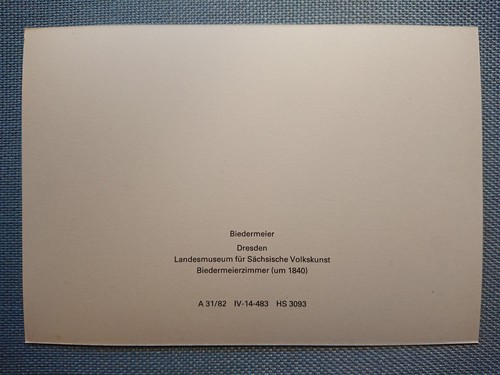 alte Ansichtskarte Postkarte AK Biedermeier Zimmer um 1840 Landesmuseum Dresden - Bild 2 von 2