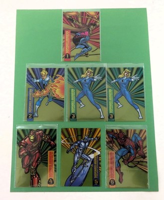 1994 Marvel Universe Suspended Animation Acetate SuperHero Trading Card Lot Of 7