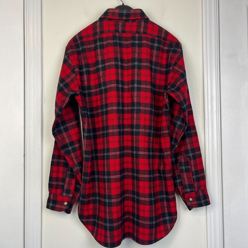 VTG 80's Pendleton 100% Virgin Wool Flannel Ramsay Tartan Plaid Mens M Shirt Red - Picture 3 of 7
