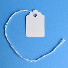 Merchandise Tags with String Attached - 1 1/4” x 7/8”, 1000 String Tags for P...