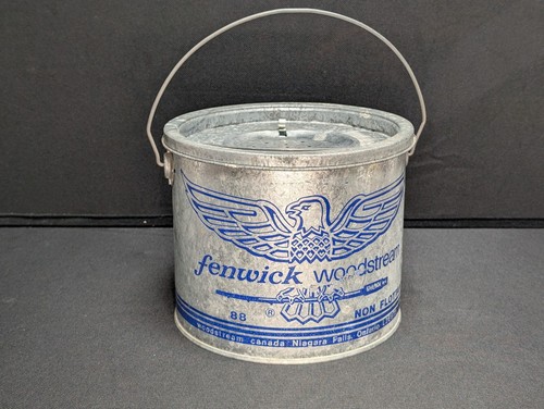 Beautiful Vintage Fenwick Woodstream 88 Minnow Bucket Galvanized Non-Floating - Picture 3 of 17