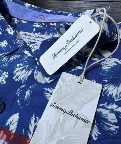 Tommy Bahama Herren 2XLB Hemd The Veracruz Cay Flora gestreift Neu, Strand Sommer - Bild 1 von 6