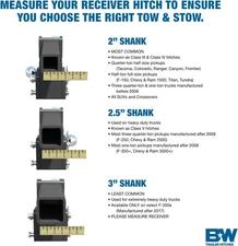 B&W Trailer Hitches Tow & Stow Adjustable Trailer Hitch Ball Mount - Fits 2" Rec