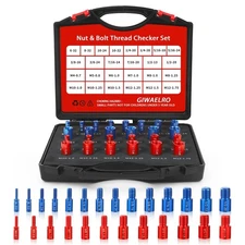 Giwaelro Nut and Bolt Thread Checker - 26 PCS Nut and Bolt Gauges Individuall...