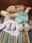2 Doll Lot Vintage  Cabbage Patch Kids Preemie Dolls One w/ Tag. Boy And Girl