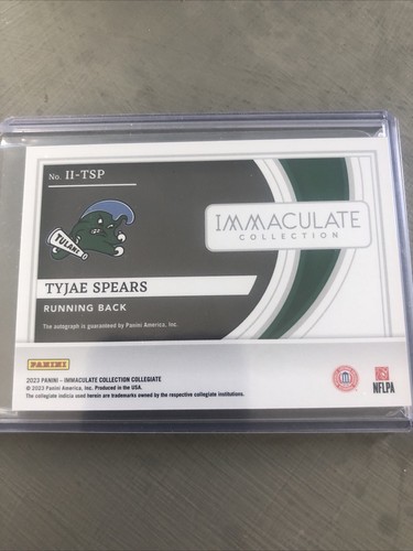 2023 Panini Immaculate Collegiate Tyjae Spears Introductions Auto Rookie Rc /99 - Picture 3 of 3