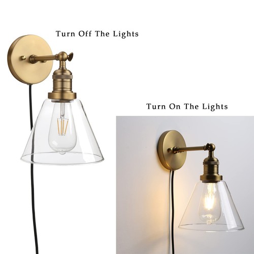 Plug in Sconce Light Antique Bronze Bathroom Wall Sconces with 7.1 Inches Con... - Picture 6 of 9