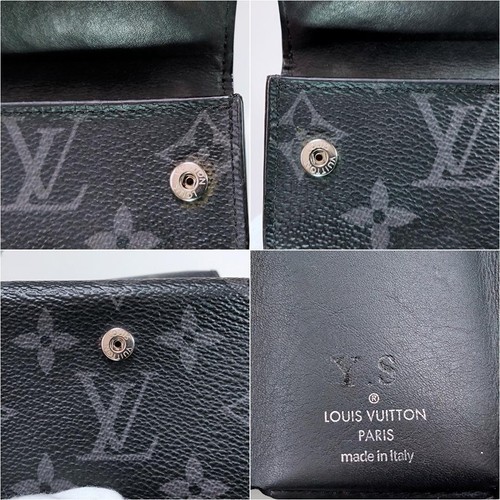 RFID Louis Vuitton Monogram Eclipse Reverse Compact Tri Fold Wallet From Japan - Picture 10 of 11