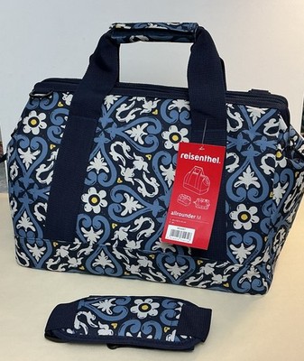 REISENTHEL  Allrounder M - floral 1 blau-weiß-gelb - Reisetasche - Shopper - NEU