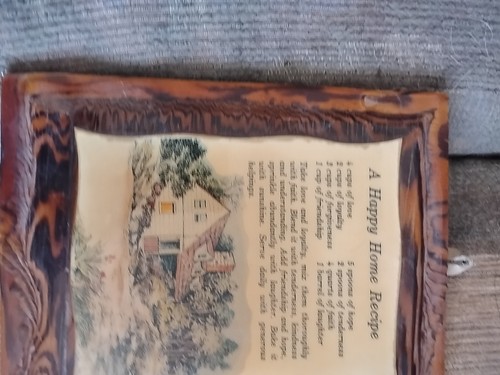 Vintage Targa decorazione parete ricetta casa felice in legno sigillata. Ben fatto - Foto 6 di 11