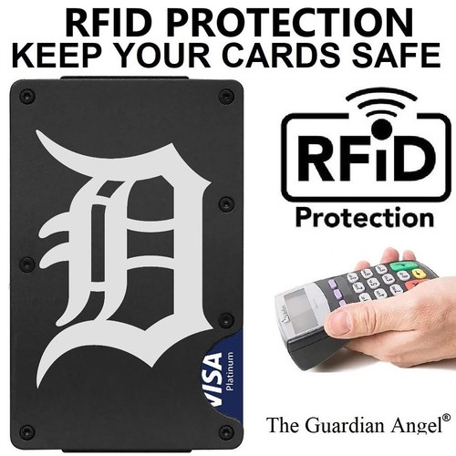 Tigers Engraved Titanium Carbon Fiber RFID Blocking Wallet Gift D7 - Picture 2 of 11