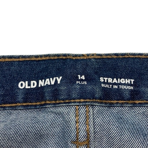 Old Navy Denim Built-In Tough Straight Leg Adjustable Waist Jeans Boys 14 Plus - Picture 7 of 14