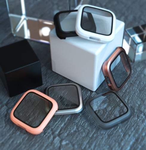 For Fitbit Versa 2 Protective Case Watch Cover Tempered Glass Screen Protector - Photo 7 sur 18