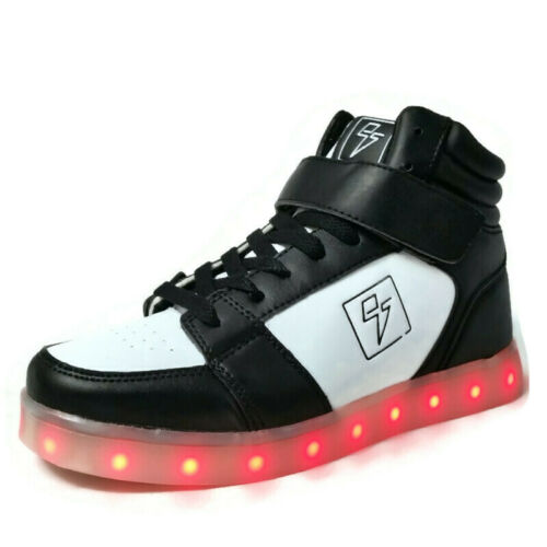 Scarpe LED Stili Elettriche Donna Sneakers Light Up Top Bolt Rave EDM - Foto 10 di 10