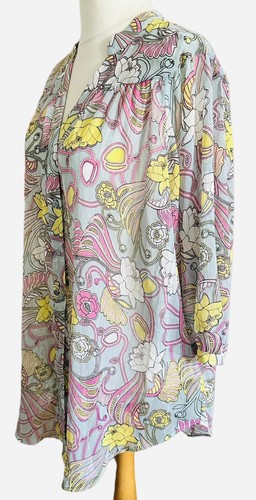 Badgley Mischka Ladies Sheer Floral Blouse Sz Medium UK 12/14 Luxury Designer - Picture 6 of 10