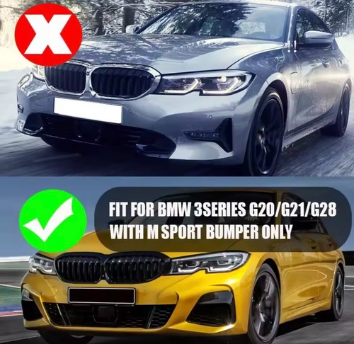 BMW 3er G20 G21 G28 2019-2021 M Sport Glanz Schwarz Front Splitter Kit - Bild 4 von 13