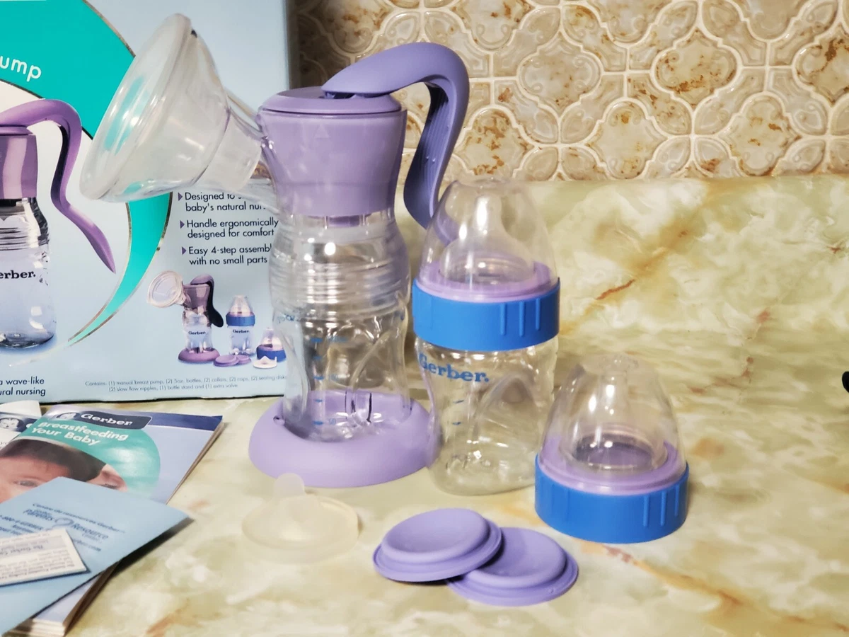 GERBER COMFORT MASSAGE MANUAL BREASTPUMP 78703 DUAL MASSAGING FUNNEL. Open Box