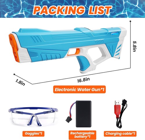 Electric Water Gun High-Pressure Squirt Blaster Soaker Summer Outdoor Pool Toys - Picture 9 of 10
