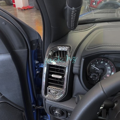 For Dodge Ram 1500 2019-2024 Dashboard Side Air Vent Cover Trims Carbon Fiber - Bild 2 von 6
