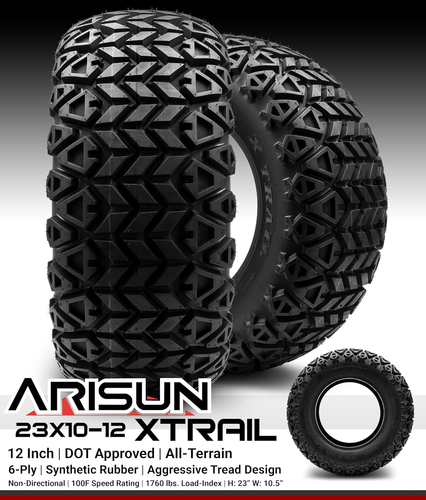 Arisun X-Trail 23X10.50-12 DOT Golf Cart Tire All-Terrain (6-Ply) - Single - Picture 4 of 5