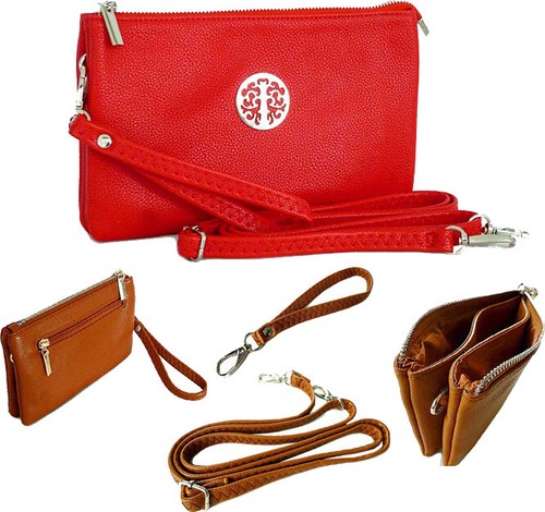 Wedding Clutch Bag Evening Bag Bridal Small Cross Body Leather Purse Wrist Strap - Picture 646 of 905