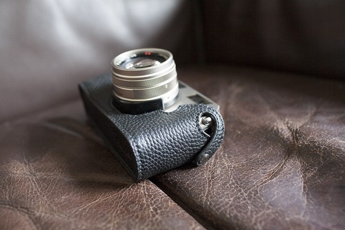 Handmade Genuine Real Leather Half Camera Case Bag Cover for Contax G1 - 第 15/16 張圖片