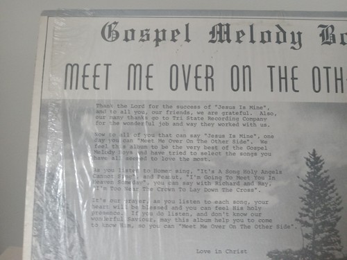 Gospel Melody Boys Meet Me Over On The Other Side LP Tri State Records Tennessee - Picture 7 of 20