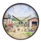 Wall Clock Battery Operated Farm Animals Tractor Hens Horse Dogs Cows Sheep