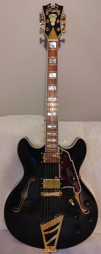 D'Angelico Excel DC Semi-Hollow w/Stairstep Tailpiece - Rare Grey Black NOT Dog! - Picture 2 of 13