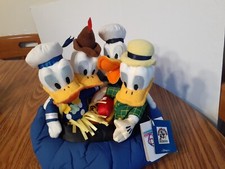 Disney Store Donald Duck 65th Anniversary Bean Bag Set Plush 65 Feisty Years