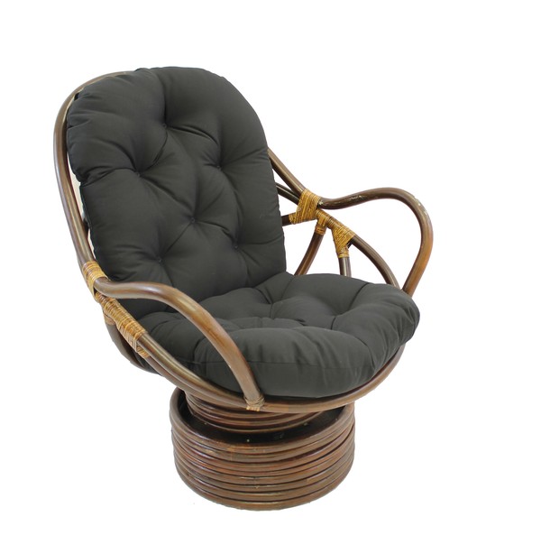 International Caravan Bali Rattan Swivel Rocker Chairblack for sale