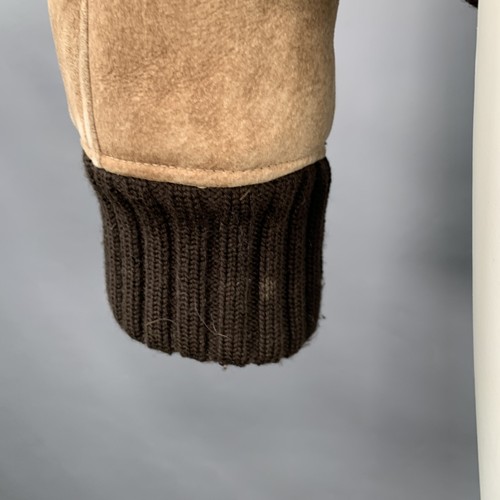DOLCE & GABBANA Talla 40 Marrón Angustiado Piel Ciervo Cuero Chaqueta de Oveja - Imagen 5 de 9