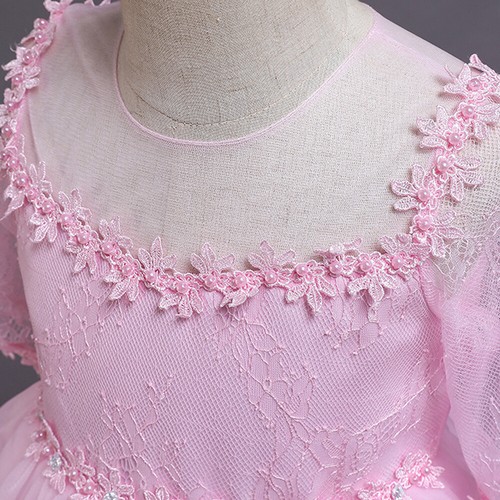 Tollder Kids Flower Girl Tutu Lace Party Dress Birthday Princess Tulle Prom Gown - Bild 25 von 43