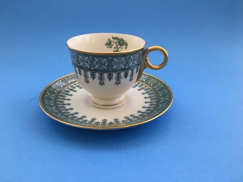 Taza y platillo Theo Haviland NY patrón Cambridge en verde, porcelana, hecho en EE. UU. - Imagen 3 de 9