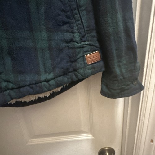 LL Bean Fleece Lined Plaid Hooded Full Zip Sweater Girl Sz Large Relaxed #S6 - Bild 6 von 15