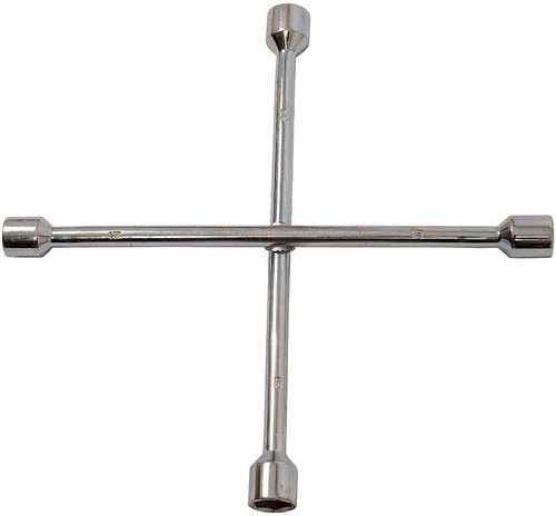 Wheel Brace 4 Way Cross Wrench Socket 17mm 19mm 21mm 23mm Spanner J0400 - Picture 1 of 3
