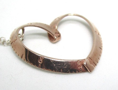 Collar colgante corazón cinta métrica oro sobre plata / cadena Dyadena 925 Italia - Imagen 2 de 4