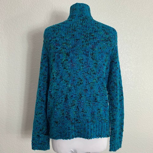 Chicos Damen Strickjacke Größe 0 Extra Small Noppen Blau Schimmer Durchgehender Reißverschluss - Bild 2 von 6